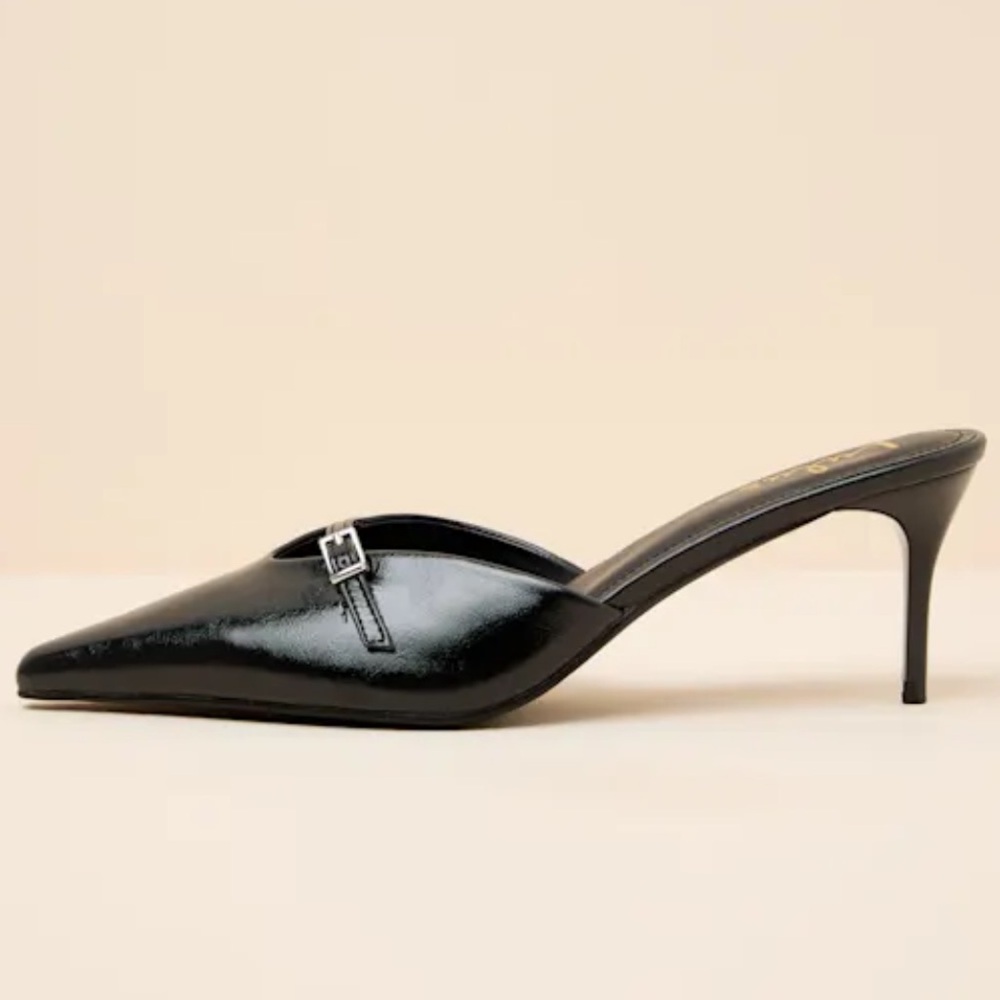 NWB Lulus Austine Black Pointed-toe Mule Pumps - Size 11 - Picture 2 of 7